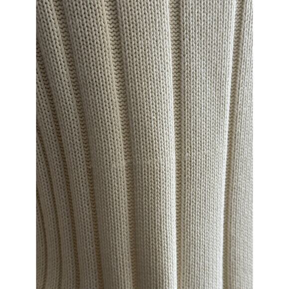 Vintage Ann Taylor Ribbed Mock Turtleneck Sweater White Black Trim Small Cotton - Picture 7 of 10